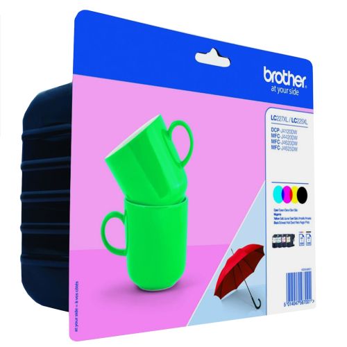 BROTHER cartuchos de tinta DCPJ4120DW/MFCJ4420/4620DW Pack-4 C/M/E/B , Brother , BROLC227XLVALBP , 5014047567001